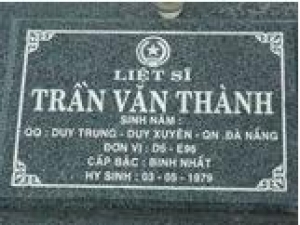 Tìm thân nhân liệt sĩ Trần Văn Thành hi sinh năm 1979