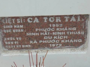Nhắn tìm thân nhân liệt sỹ  Ca Tơr Tái