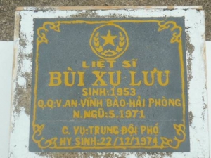 Tìm thân nhân liệt sĩ  Bùi Xu Lưu