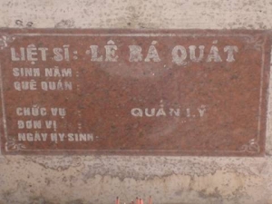 Nhắn tìm thân nhân liệt sĩ Lê Bá Quát