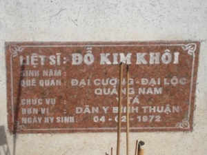 Nhắn tìm thân nhân liệt sỹ  Đỗ Kim Khôi