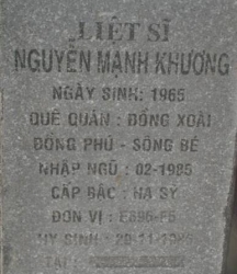 Tìm thân nhân liệt sĩ Nguyễn Mạnh Khương