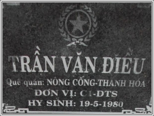 Nhắn tìm thân nhân liệt sỹ  Trần Văn Điều