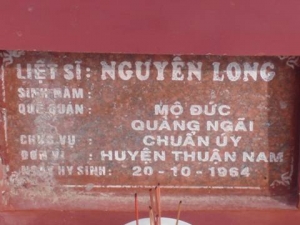 Nhắn tìm thân nhân liệt sỹ  Nguyễn Long