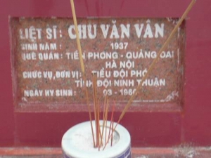 Nhắn tìm thân nhân liệt sỹ  Chu Văn Vân