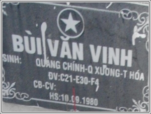 Nhắn tim thân nhân liệt sỹ Bùi Văn Vinh