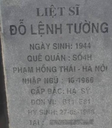Tìm thân nhân liệt sĩ Đỗ Lệnh Tường