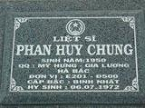 Tìm thân nhân liệt sĩ Phan Huy Chung