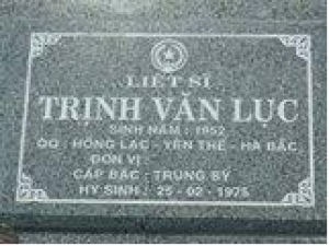 Tìm thân nhân liệt sĩ Trịnh Văn Lục