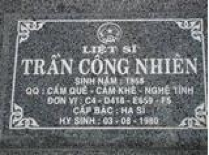 Tìm thân nhân liệt sĩ Trần Công Nhiên