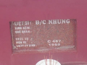 Nhắn tìm thân nhân liệt sĩ Nhung