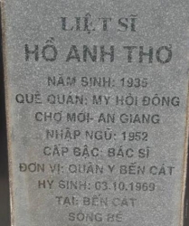 Tìm thân nhân liệt sĩ Hồ Anh Thơ