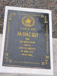 Nhắn tìm thân nhân liệt sỹ  Hà Khắc Quy