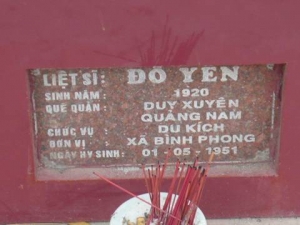 Nhắn tìm thân nhân liệt sỹ Đỗ Yến