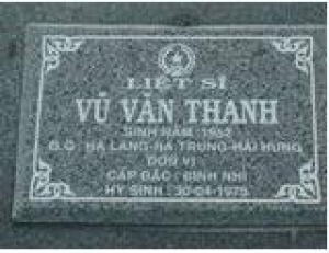 Tìm thân nhân liệt sĩ Vũ Văn Thanh hi sinh năm 1975
