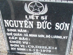 Nhắn tìm thân nhân liệt sỹ Nguyễn Đức Sơn