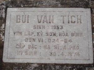 Nhắn tìm thân nhân liệt sĩ Bùi Văn Tích