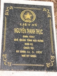 Nhắn tìm thân nhân liệt sỹ Nguyễn Thanh Thục