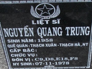 Nhắn tìm thân nhân liệt sỹ Nguyễn Quang Trung