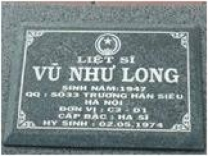 Tìm thân nhân liệt sĩ Vũ Như Long