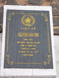 Nhắn tin tìm thân nhân liệt sĩ Nguyễn Văn Vinh