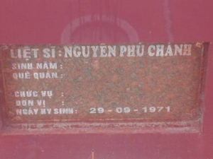 Nhắn tìm thân nhân liệt sĩ Nguyễn Phú Chánh
