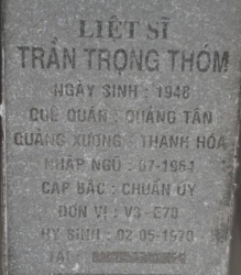 Tìm thân nhân liệt sĩ Trần Trọng Thóm