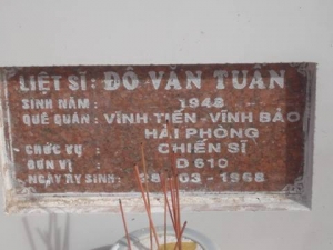 Tìm thân nhân liệt sĩ  Đỗ Văn Tuân