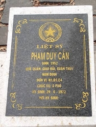 Nhắn tìm thân nhân liệt sỹ  Phạm Duy Cần 