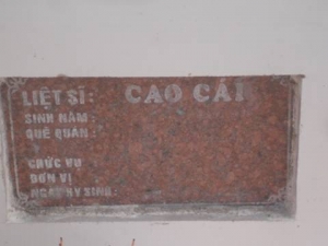 Tìm thân nhân liệt sĩ Cao Cái