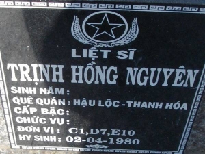 Tìm thân nhân liệt sỹ Trịnh Hồng Nguyên