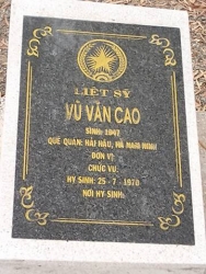 Nhắn tìm thân nhân liệt sỹ  Vũ Văn Cao