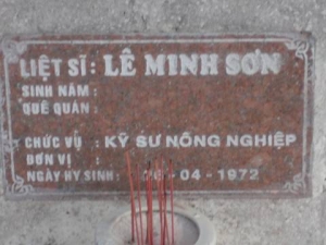 Nhắn tìm thân nhân liệt sĩ Lê Minh Sơn