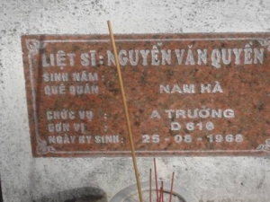 Nhắn tìm thân nhân liệt sỹ Nguyễn Văn Quyền