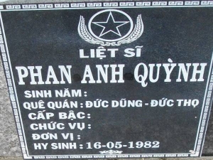 Nhắn tìm thân nhân liệt sỹ  Phan Anh Quỳnh