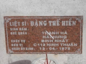 Nhắn tìm thân nhân liệt sỹ  Đặng Thế Hiền