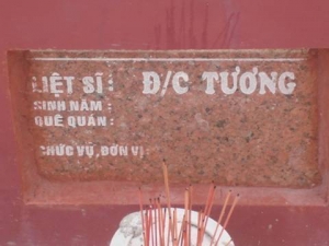 Nhắn tìm thân nhân liệt sĩ Tương