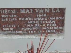 Nhắn tìm thân nhân liệt sỹ Mai Văn La