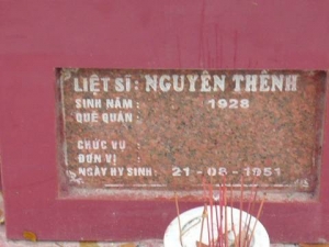 Nhắn tìm thân nhân liệt sĩ Nguyễn Thênh