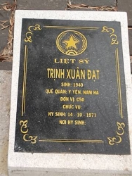 Nhắn tìm thân nhân liệt sỹ  Trịnh Xuân Đạt 