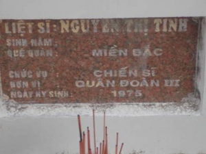 Nhắn tìm thân nhân liệt sỹ Nguyễn Thị Tinh