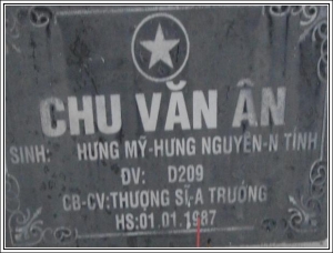  Nhắn tìm thân nhân liệt sỹ Chu Văn Ân