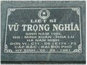 Tìm thân nhân liệt sĩ Vũ Trọng Nghĩa