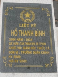 Nhắn Tìm Thân Nhân Liệt Sỹ Hồ Thanh Bình