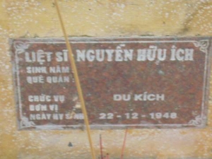 Nhắn tìm thân nhân liệt sĩ Nguyễn Hữu Ích