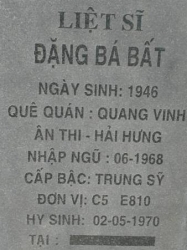 Tìm thân nhân liệt sĩ Đặng Bá Bất