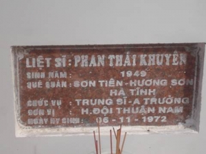 Nhắn tìm thân nhân liệt sỹ  Phan Thái Khiên