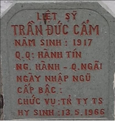 Tìm thân nhân liệt sĩ Trần Đức Cẩm