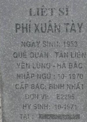 Tìm thân nhân liệt sĩ Phí Xuân Tày