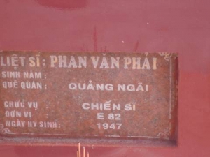 Nhắn tìm thân nhân liệt sỹ  Phan Văn Phải
